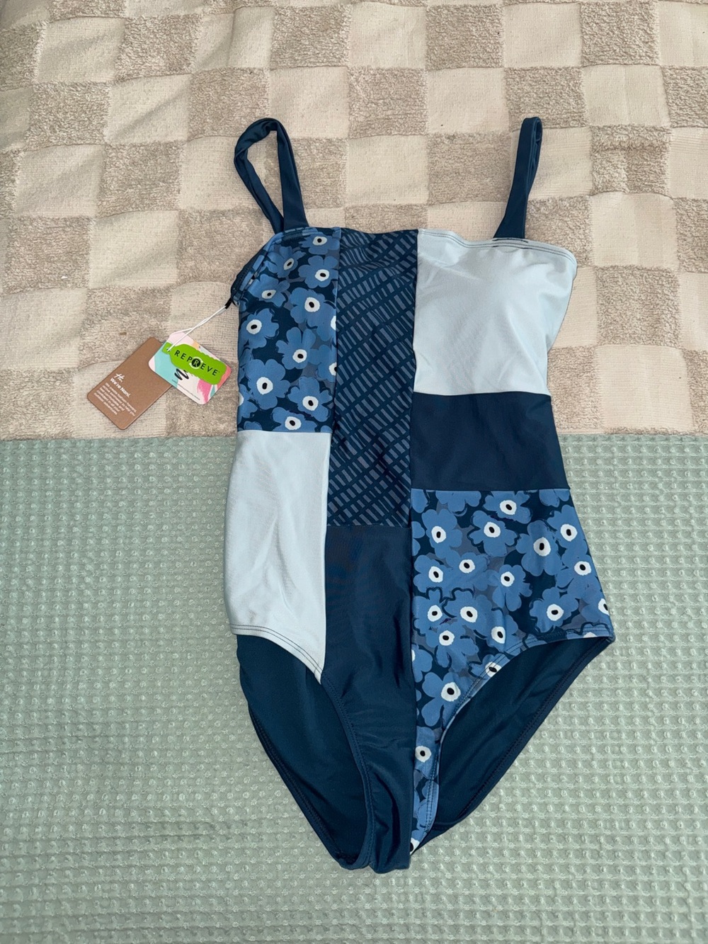 NWT Nani Swimwear Sea Holly Patchwork one-piece swimsuit size L